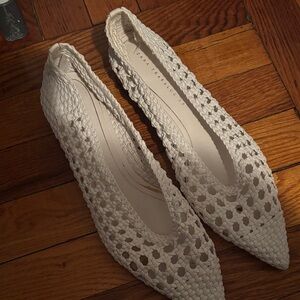 Zara Cream Woven Flats